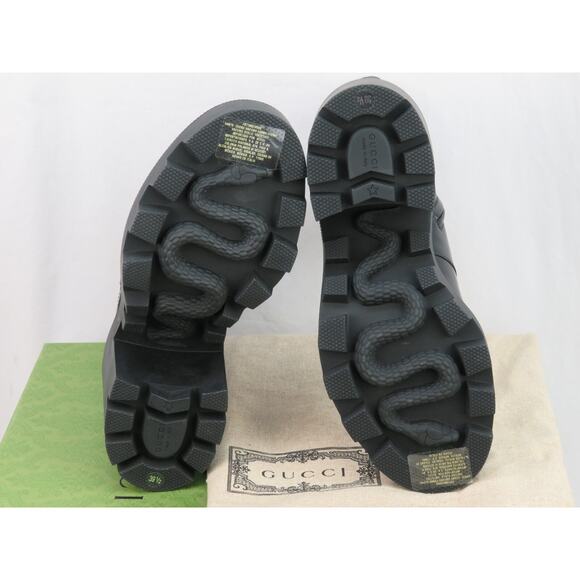 GUCCI SUPREME KENSINNGTON LEATHER LOGO MONOGRAM CRYSTALS BUCKLE SHORT BOOTS 39.5 - Picture 11 of 12